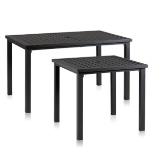 체어몰 CMH-테라스 블랙 알루미늄 테이블- 인테리어 디자인 알미늄 철재 유리 마블 대리석 골드프레임 야외용 테이블 탁자 아웃도어,테라스 블랙 알루미늄 테이블